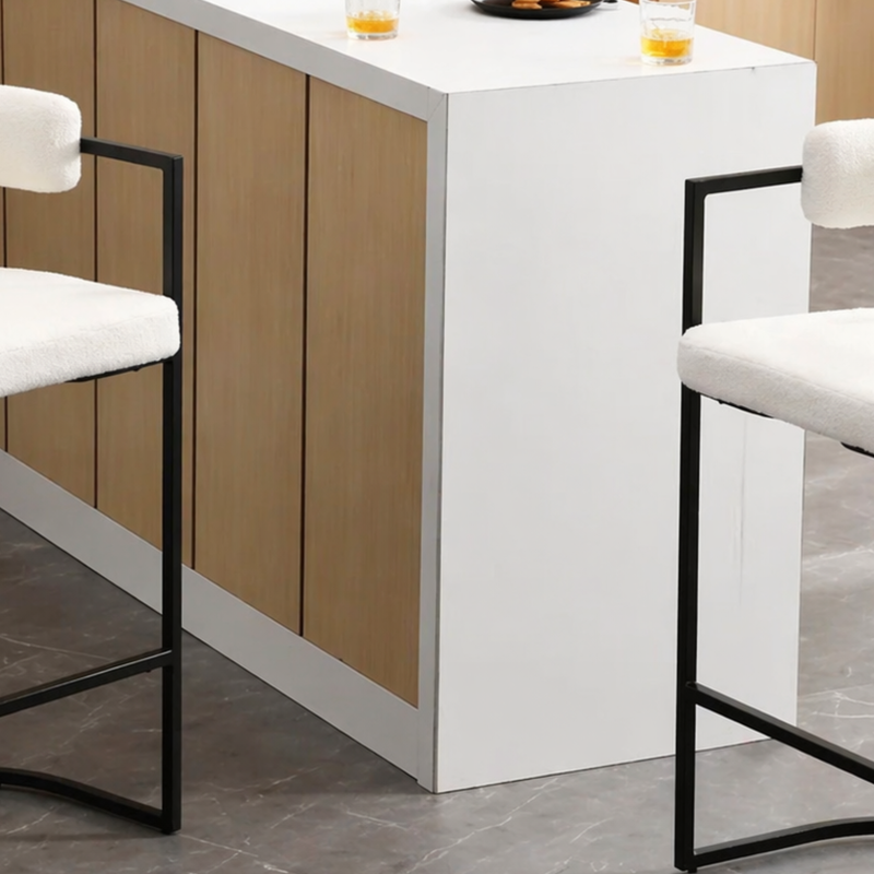 Modern Ivy Swivel Upholstered Hollow Counter and Bar Stool With Armrests And Footrests, Barrel High Bar Stools