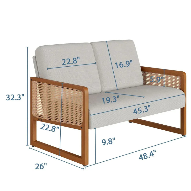 Modern Upholstered Loveseat – Compact Couch for Small Spaces