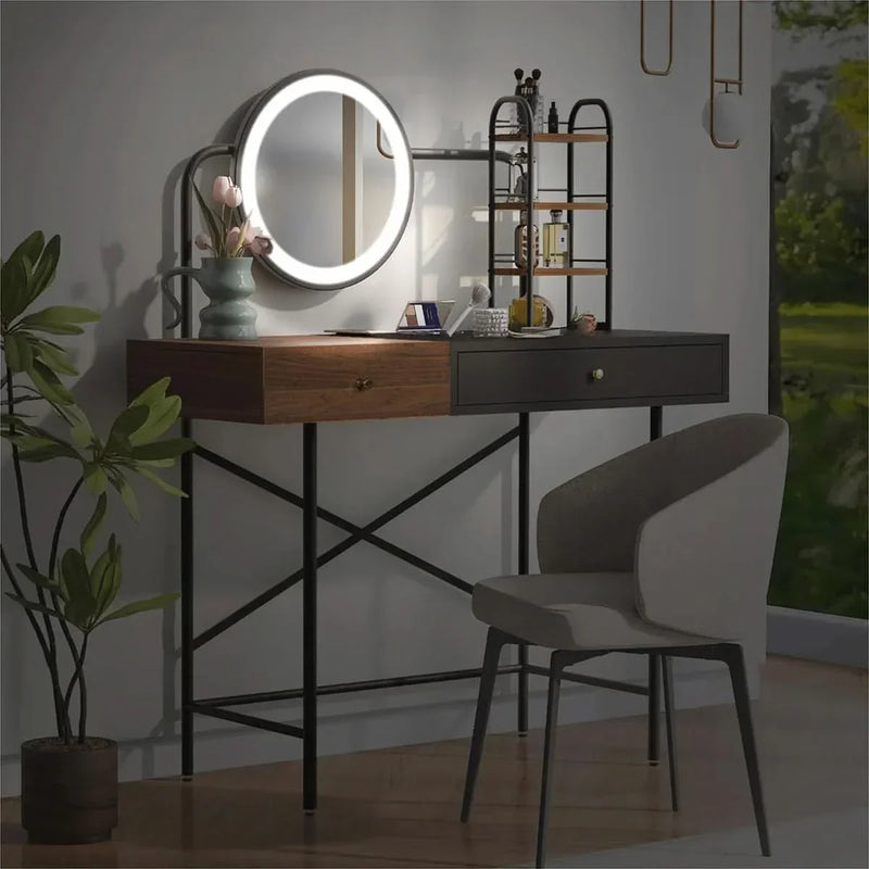 Makeup Vanity Desk with Advanced Features for Ideal Storage and Lighting