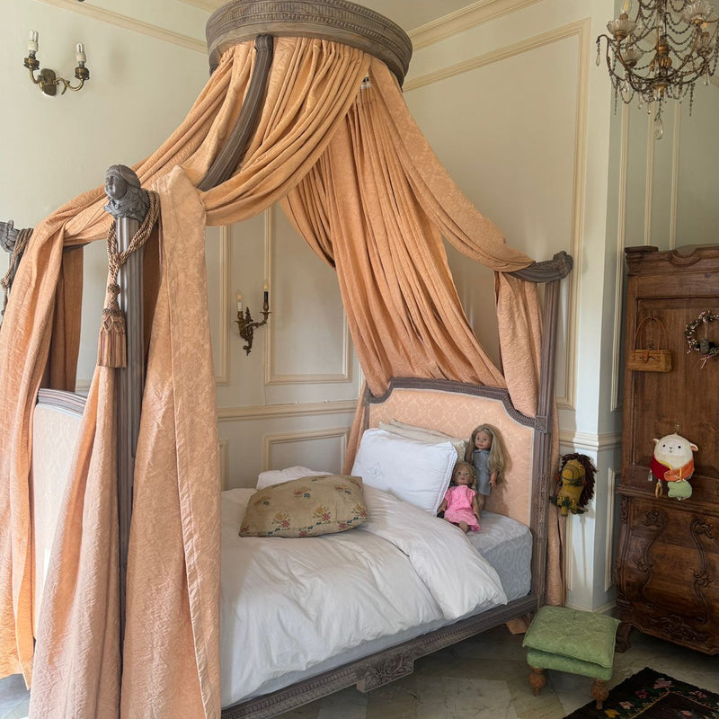 Four Poster Louis XVI Bed with cherub and ciel de lit