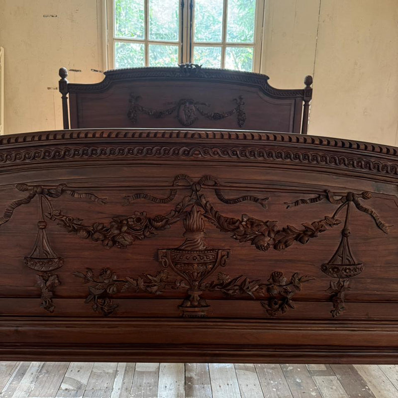Louis XVI bed with wreaths and ribbons~