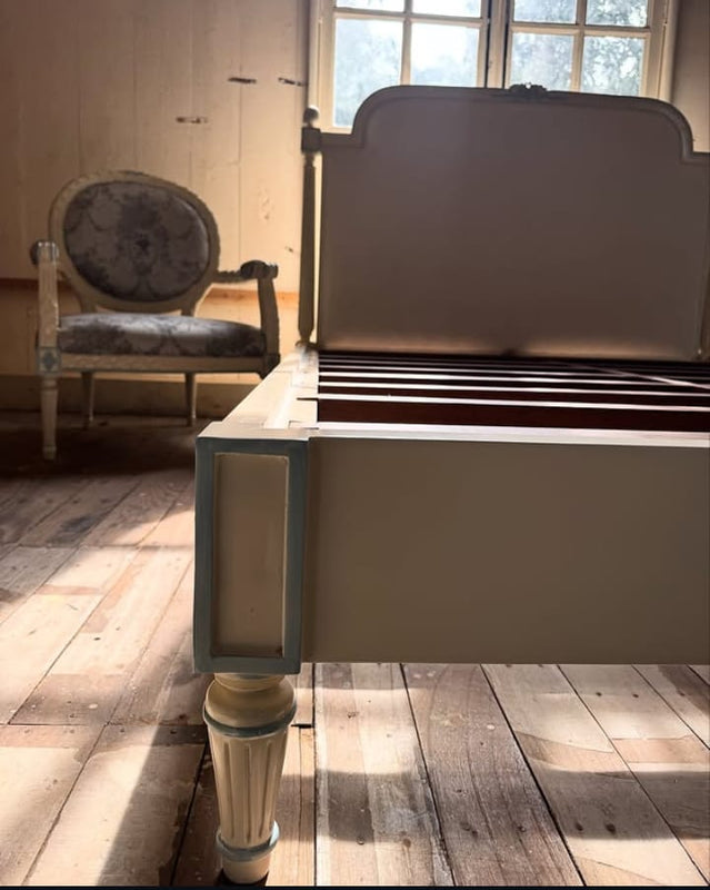 Classic Louis XVI bed with elegant blue ~