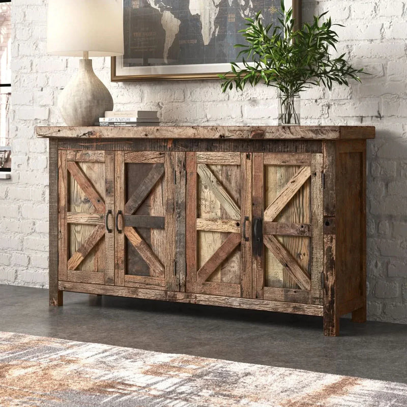 Vintage Look Sideboard – Reclaimed Wood with Barn-Style Detailing