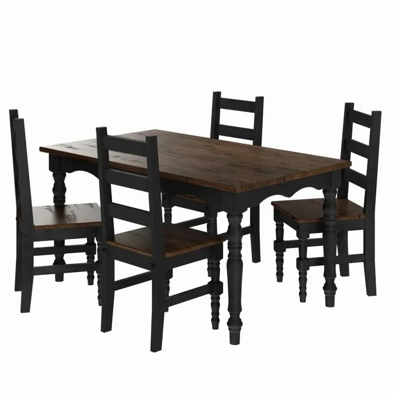 Laexster Wooden Dining Table Set With 4 Chair - Wooden Empiro