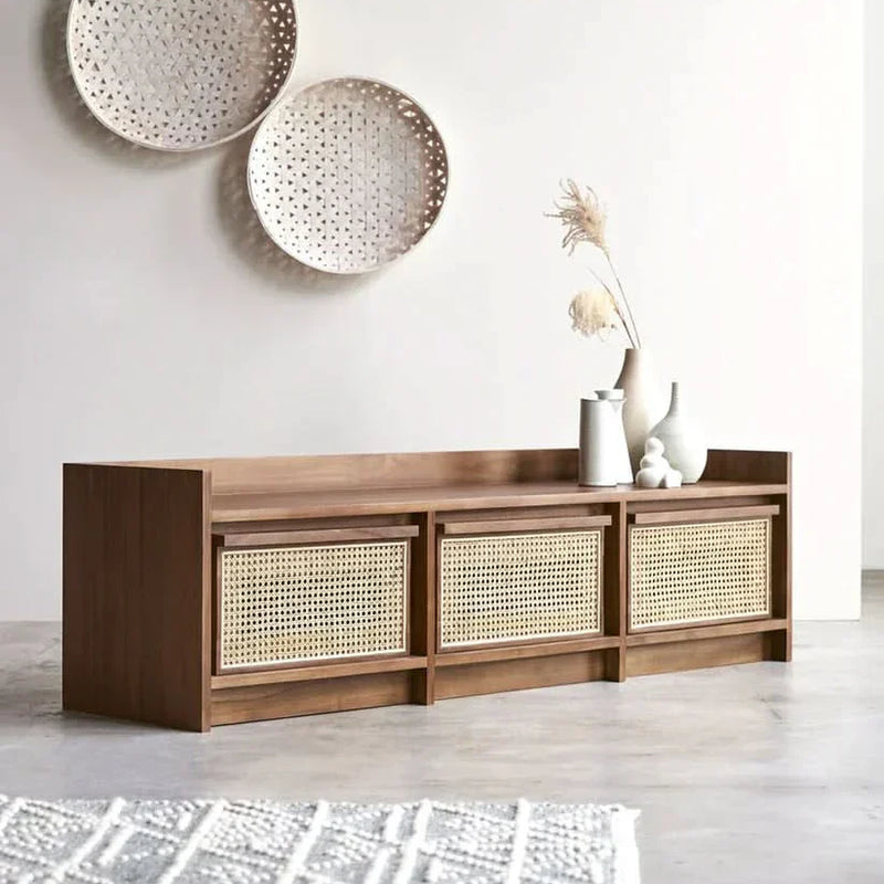 Qantan Rattan TV Unit - Wooden Empiro