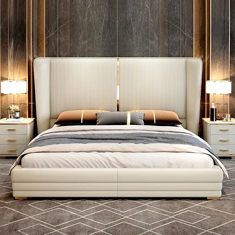 Sparse Modern Luxury Upholstered Bed In Suede