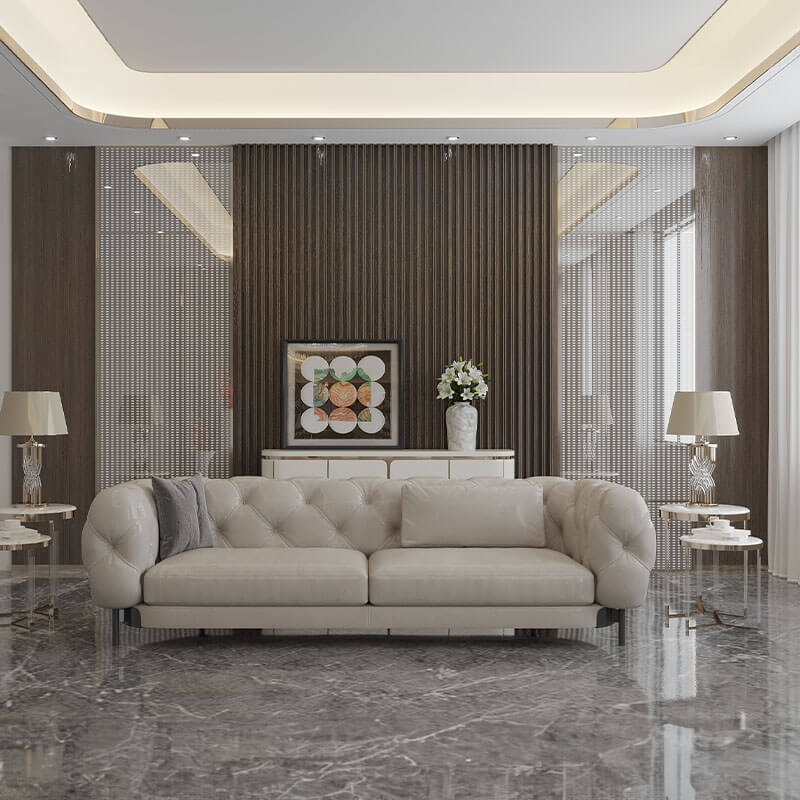 4 Seater Luxury Grey Sofa With Spill-Proof Fabric