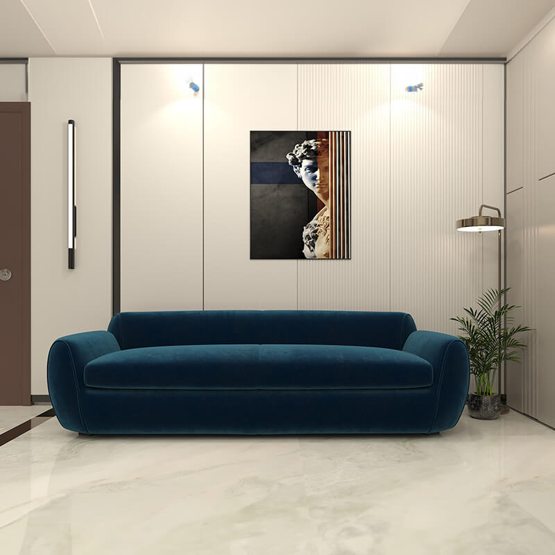4 Seater Modern Royal Blue Sofa for Living Room