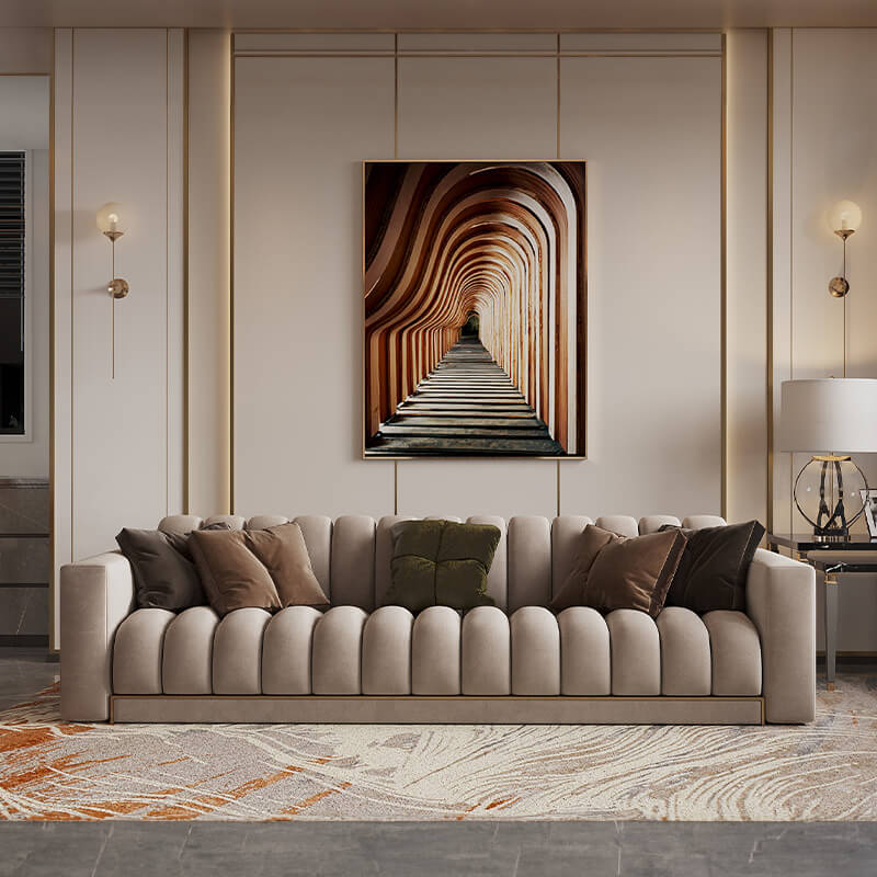 4 Seater Modern Sofa With Extra Cushioned Fabric