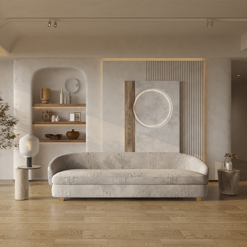 4 Seater Modern Silver Sofa