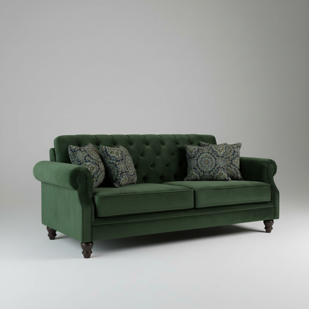 Mocharosa Sofa — Printed Rolled-Arm, made to order by Wooden Empiro — view 4