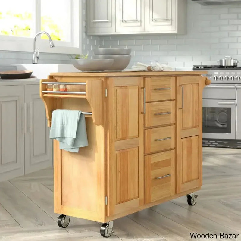 Aadham Kitchen Cart Kitchen trolley cart cabinet kitchen island with storage