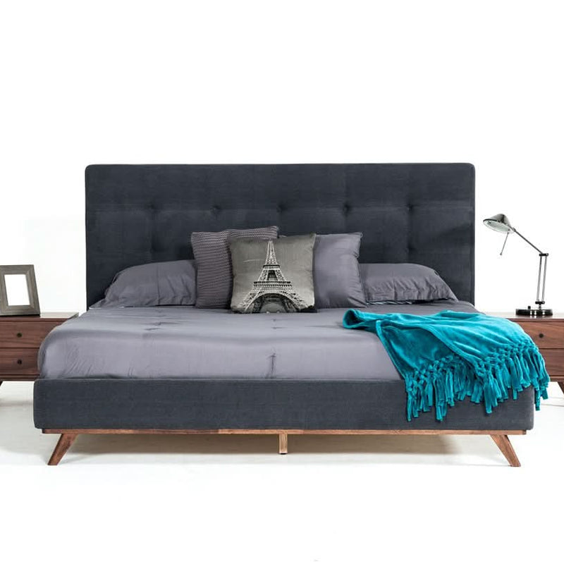 Espix Modern Grey & Walnut Bedroom - Wooden Empiro