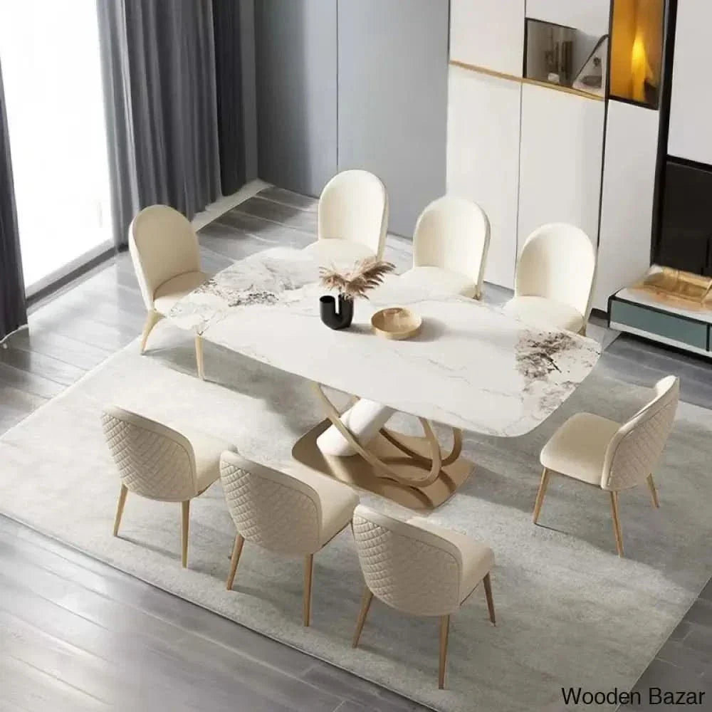 Aldo Luxury Dining Table Set - Wooden Empiro 8 Seater
