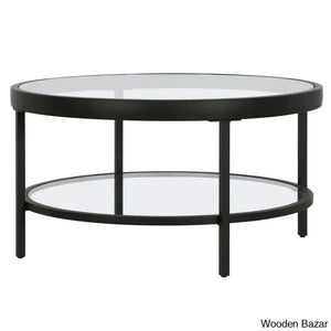 Alexisa 32’’ Wide Round Coffee And Center Table Blackened Bronze