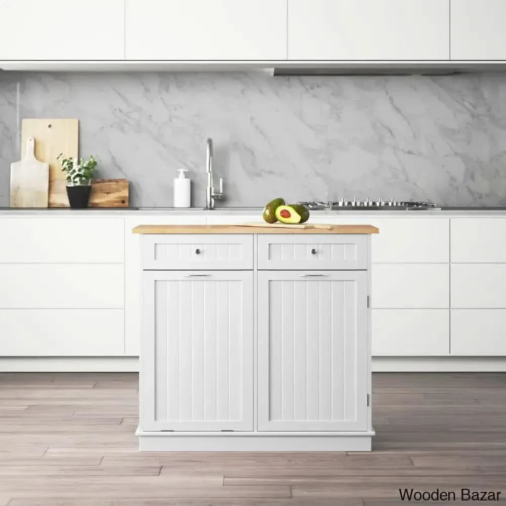 Algaba Solid Wood Top Kitchen Island Kitchen trolley cart cabinet kitchen island with storage