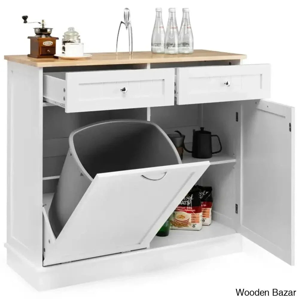 Algaba Solid Wood Top Kitchen Island Kitchen trolley cart cabinet kitchen island with storage