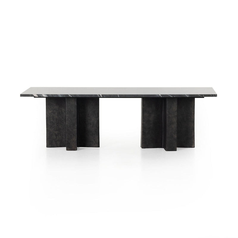 Niumzered Aluminum Cross Base Rectangle Coffee Table - Wooden Empiro