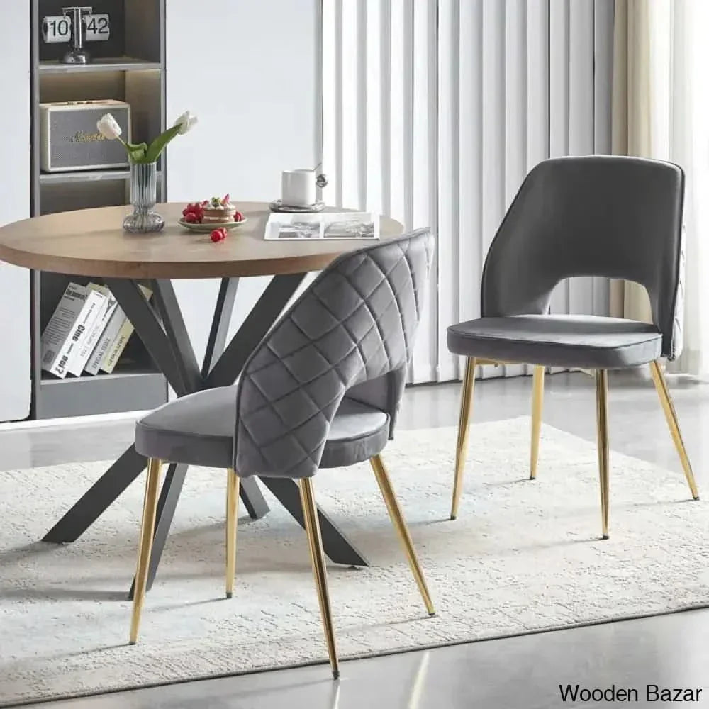 Anilia New 2 Seater Pedestal Dining Table Set - Wooden Empiro Gray