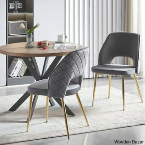 Anilia New 2 Seater Pedestal Dining Table Set - Wooden Empiro Gray
