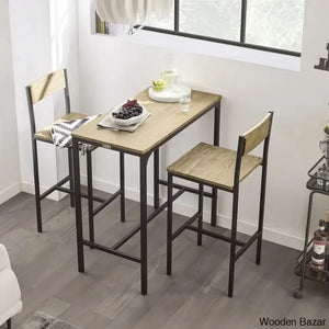 Antigon Modern 2 Seater Dining Table Set For Homes Light Brown