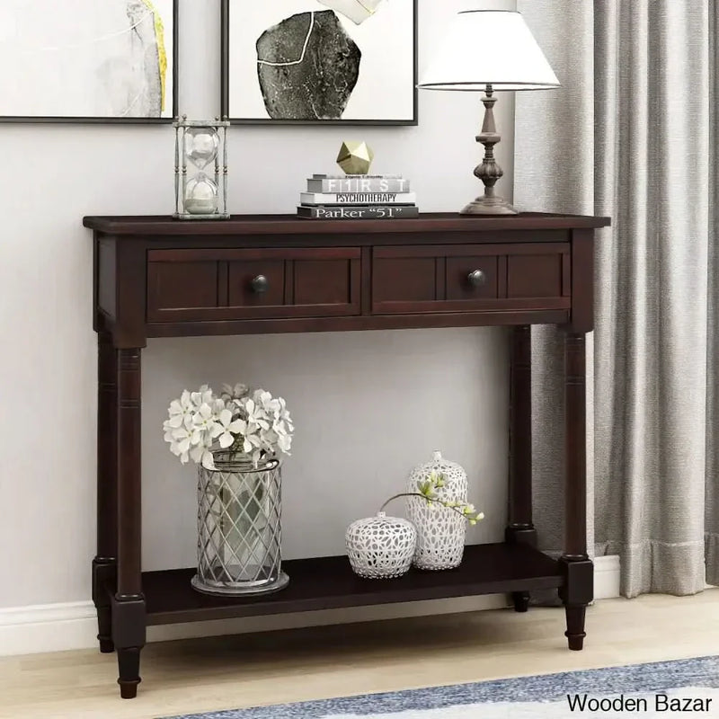 Antone teak Wood Console Table