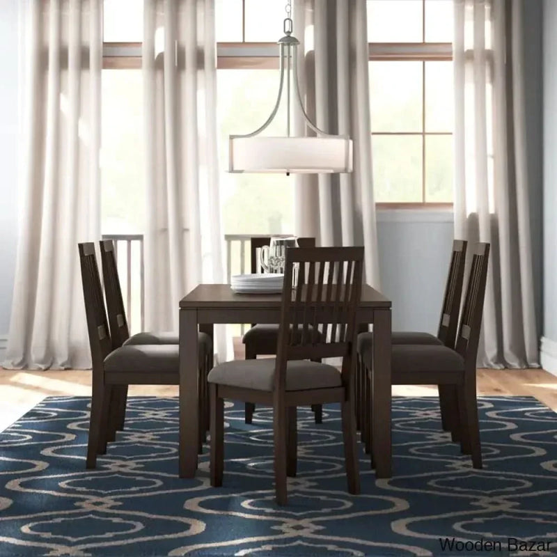 Astin Modern 6 Seater Wooden Dining Table Set - Wooden Empiro