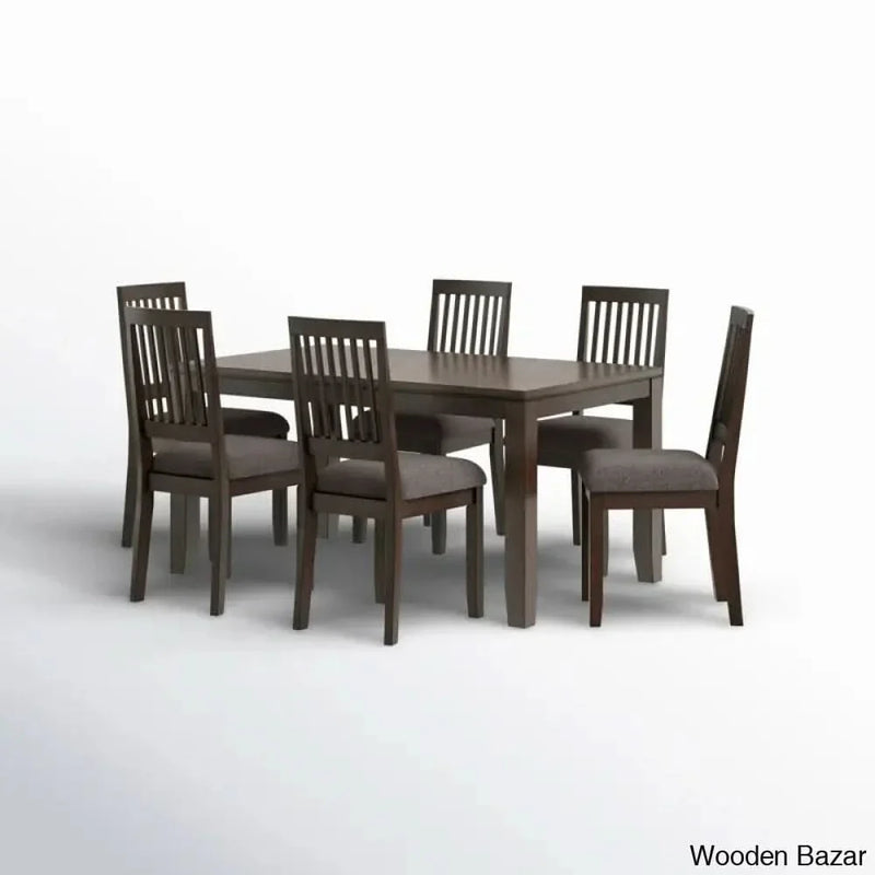 Astin Modern 6 Seater Wooden Dining Table Set - Wooden Empiro