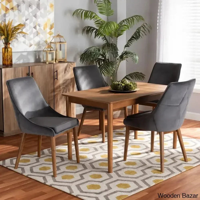 Atley Stylish 4 Seater Dining Table Set - Wooden Empiro