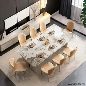 Ayers 6 Seater & 8 New Double Pedestal Dining Set - Wooden Empiro Seater