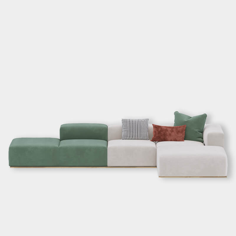 5 Seater L-Shaped Sofa in Dual Tone