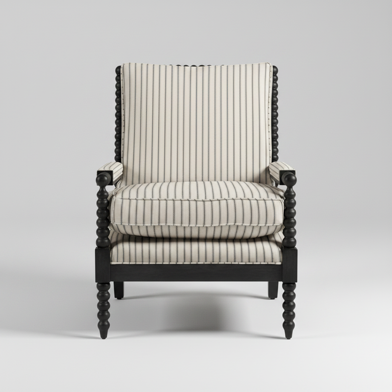 Ticking Bobbin Chair