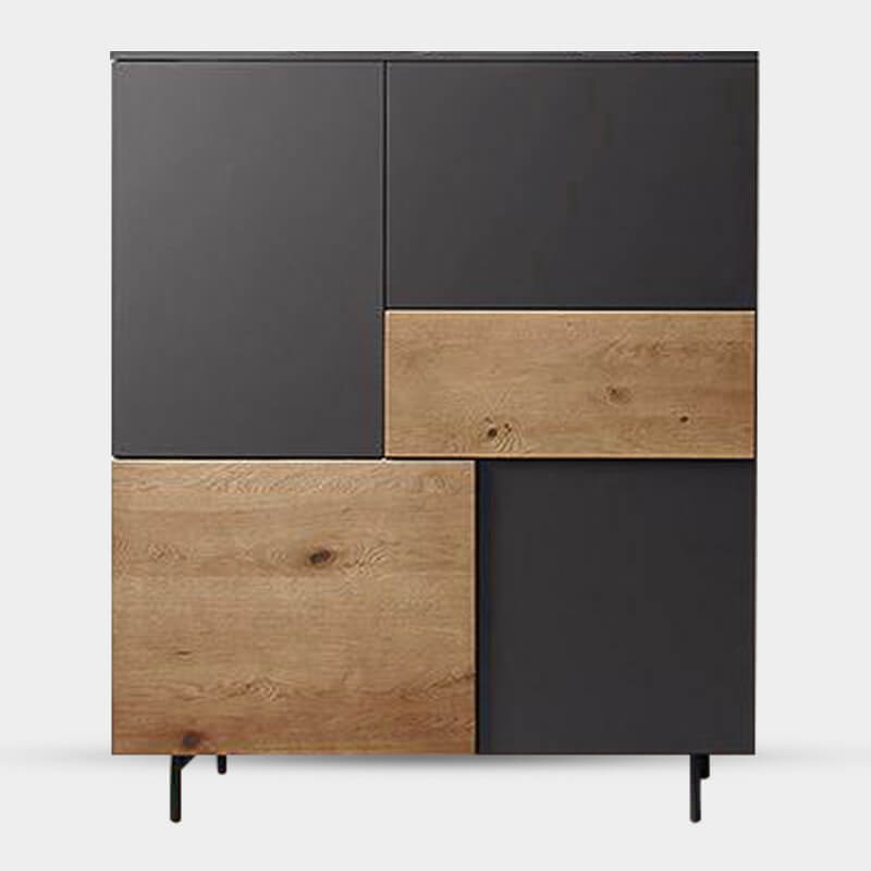Modern Oak Italian Grey Sideboard Compartment