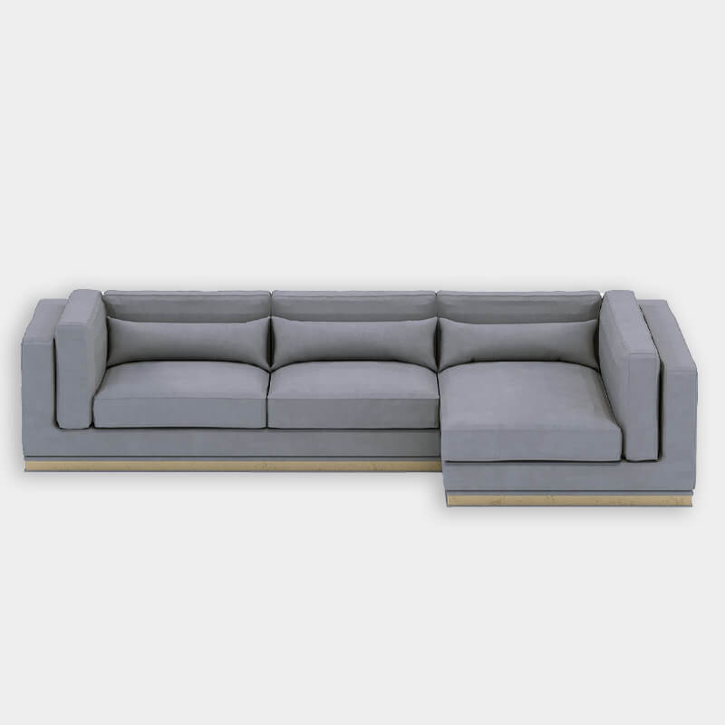 4 Seater L-Shaped Modern Grey Sofa