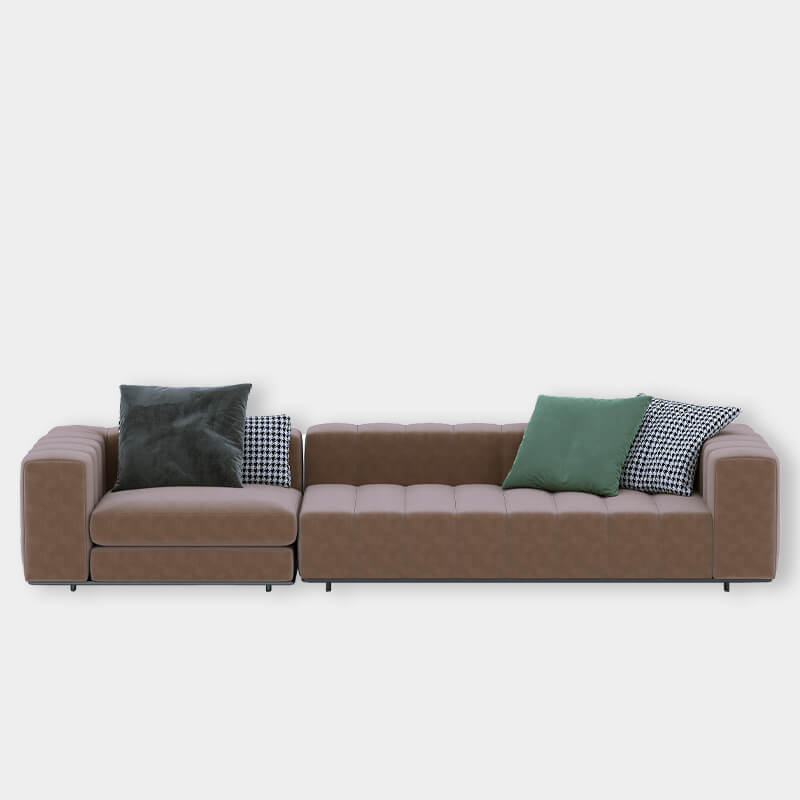 4 Seater Chocolate Brown Sofa