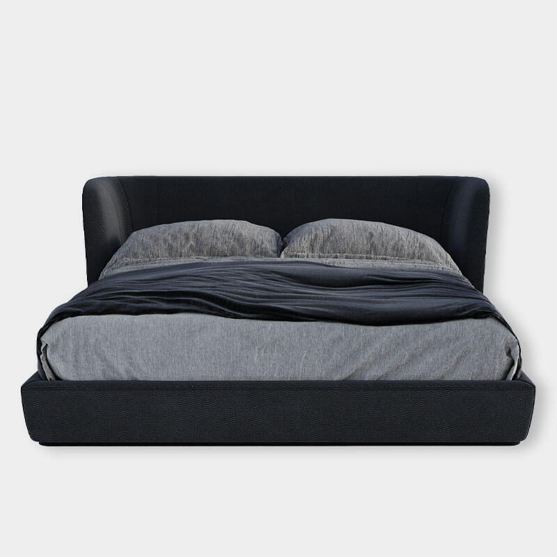 Velvet Upholstered Charcoal Grey King-Size Bed With Hydraulic Storage
