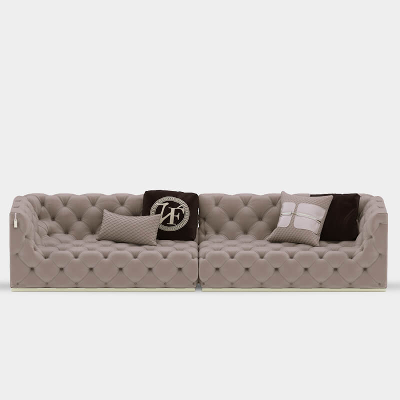 3 Seater Premium Grey Sofa With Leather Touch