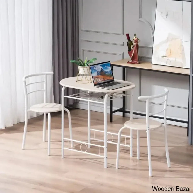 Balder Stylish 2 Seater Dining Table Set - Wooden Empiro