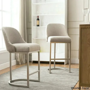 Barrelbacko Swivel Counter And Bar Stool With Linen Seat Metal Base Oatmeal/Pewter / Bar =