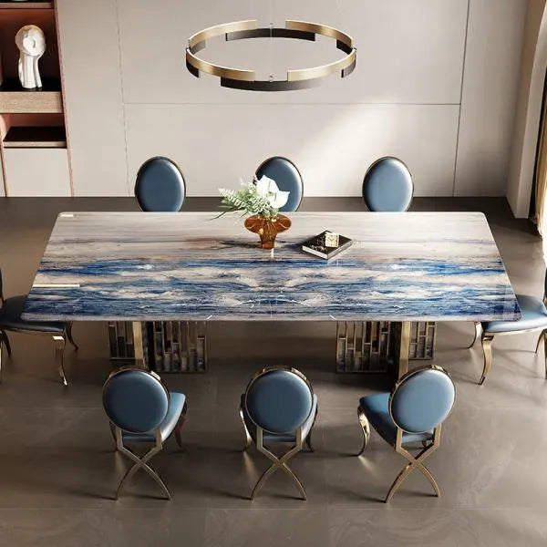 Noxa Blue Modern Dining Set