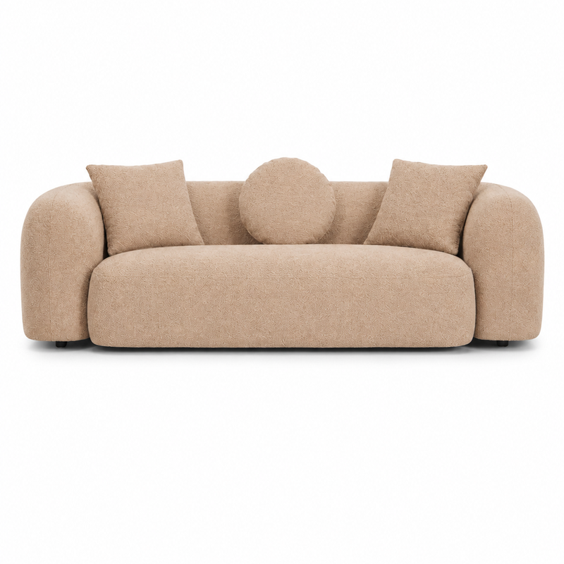 The Élanza Sofa — Luxury Curved Bouclé 3 Seater Sofa