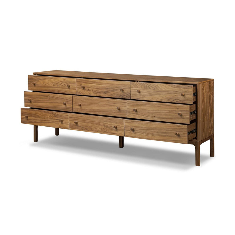 Alered Walnut 9-Drawer Dresser - Wooden Empiro