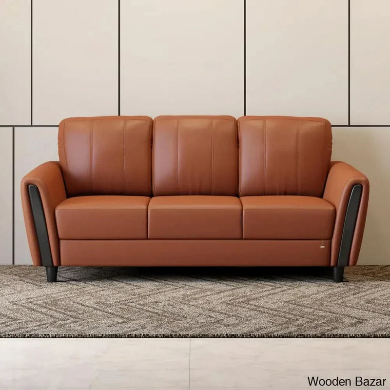 Best Leatherette 3/2/1 Seater Sofa in Rich Spiced Brown Color