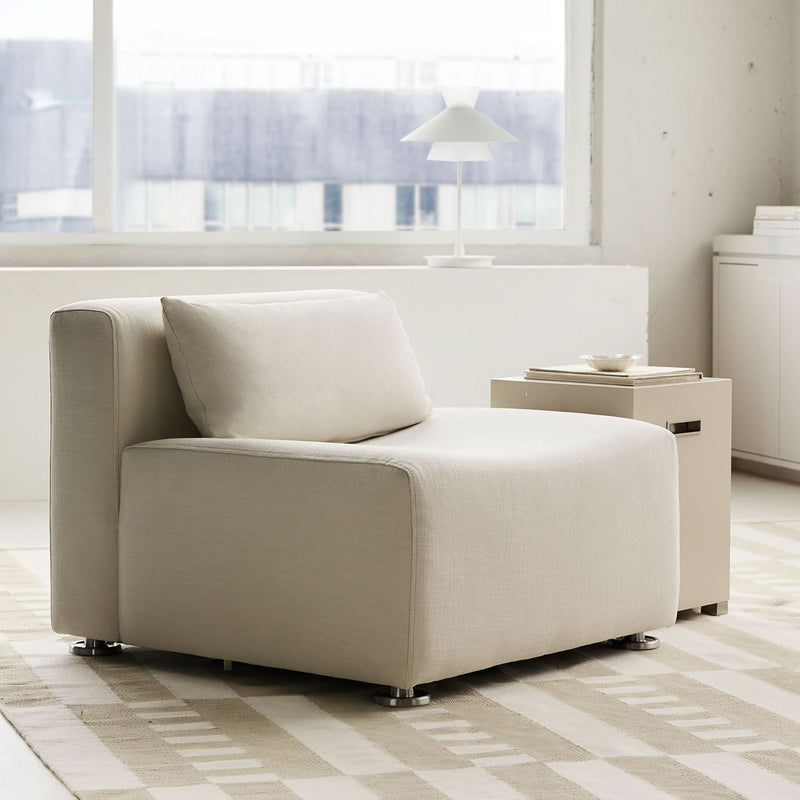 Shrinag Cotton Curved Armless Chair - Wooden Empiro