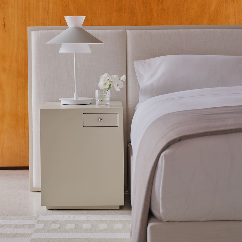 Niared Cotton Lacquered Bedside Table Set  of 2 - Wooden Empiro