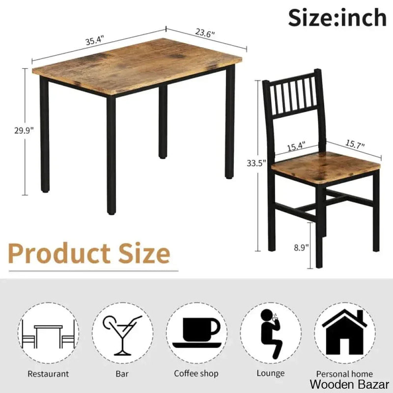 Bishop New 2 seater Dining Table Set - Wooden Empiro