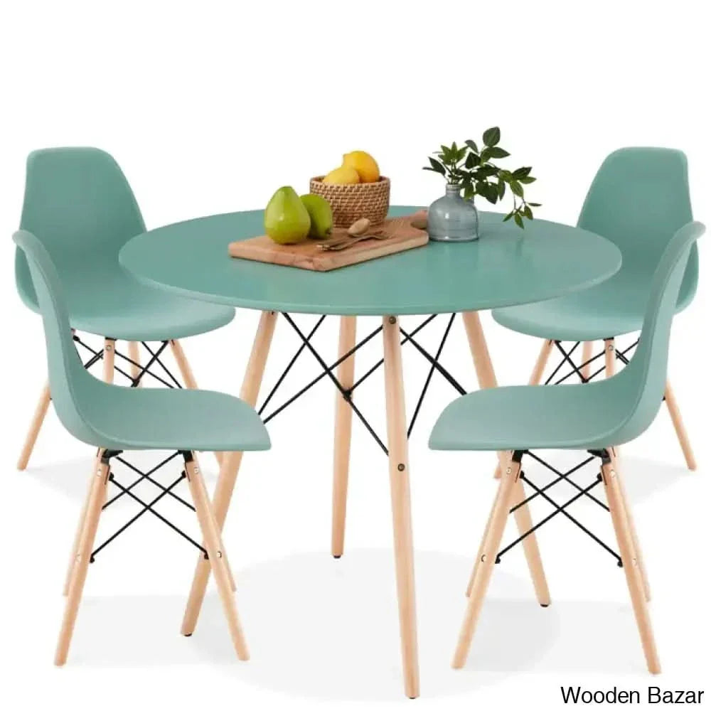 Blaine 4 Seater Stylish Dining Table Set - Wooden Empiro Blue
