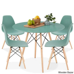 Blaine 4 Seater Stylish Dining Table Set - Wooden Empiro Blue