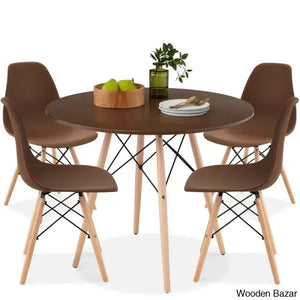 Blaine 4 Seater Stylish Dining Table Set - Wooden Empiro Brown