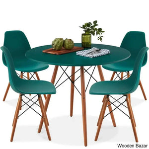 Blaine 4 Seater Stylish Dining Table Set - Wooden Empiro Green